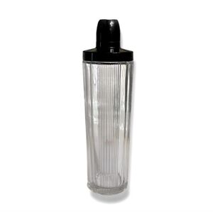 OWENS-ILLINOIS GLASS Glass Martini Shaker with Black Bakelite Lid 1930s VINTAGE